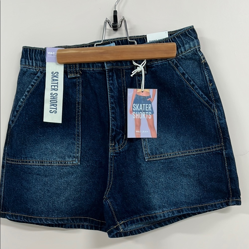 Wax Jean Women's Dark Blue Jean Shorts